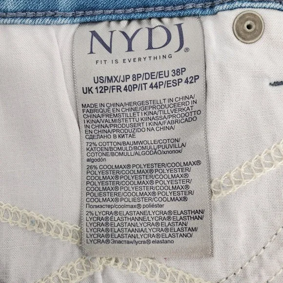 NYDJ Margot Girlfriend Kingston Jeans Light Wash Denim Crop Pants Womens 8P - Picture 5 of 8